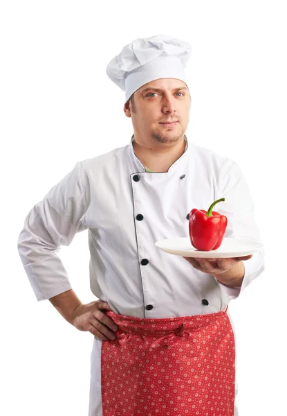 Chef with pepper — Stock Photo, Image