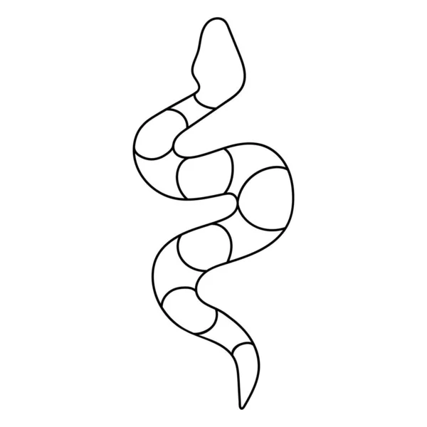 Snake Doodle Style Single Linear Image Wriggling Serpent Contour Icon — Stock Vector