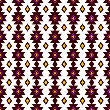 Etnik ya da etnik Meksika kökenli güneybatı Boho ya da Navajo. Geomentrik vektöründe çizgili halk vardır, tekstil ya da dantelin yerlisi. Aztek 'in kusursuz çizgi motifini tasarla. kumaş batik veya kilim zigzag kabile