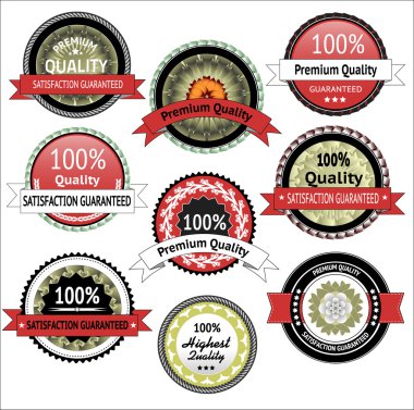 premium kalite ve garanti etiketleri topluluğu