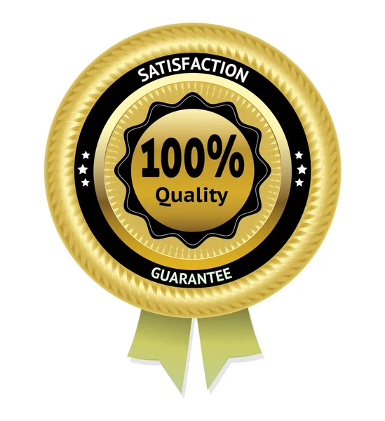 Satisfaction guarantee gold vector label. eps 10 — Stock Vector