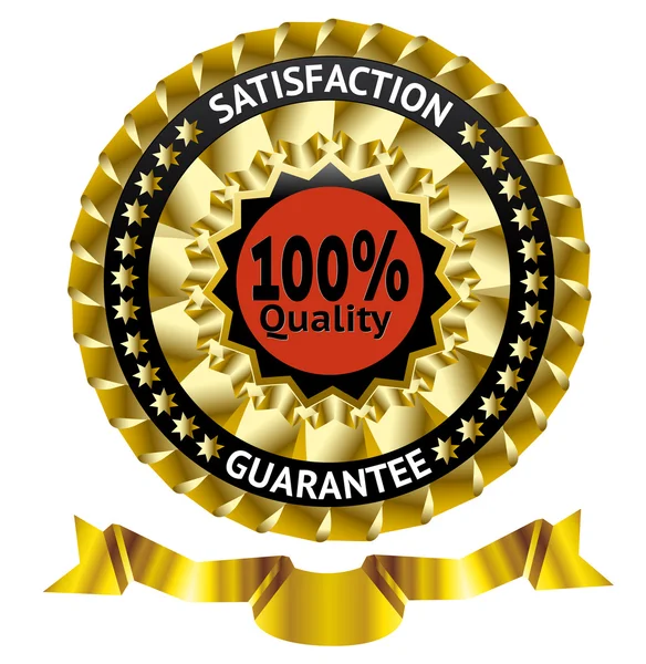 Satisfaction guarantee vector label with ribbon. eps 10 — Stock Vector