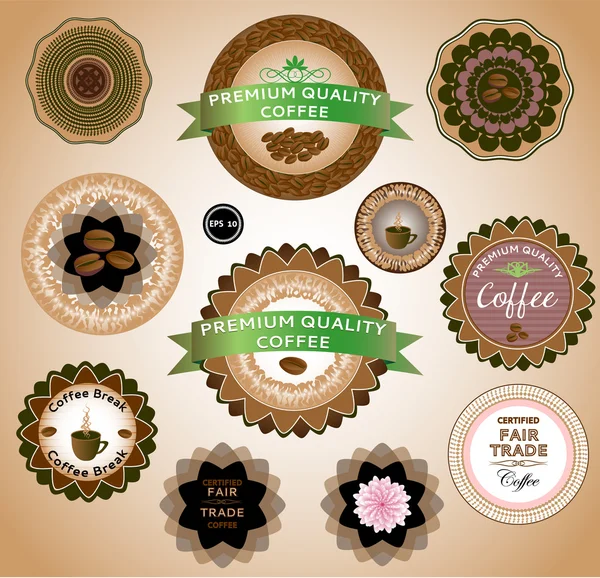 Koffie labels voor ontwerp. EPS 10 — Stockvector