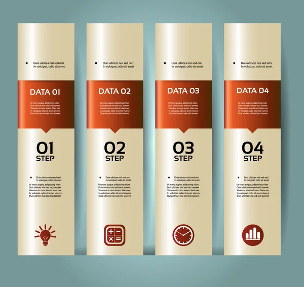 Banderas numeradas en papel. plantilla de diseño vectorial — Vector de stock