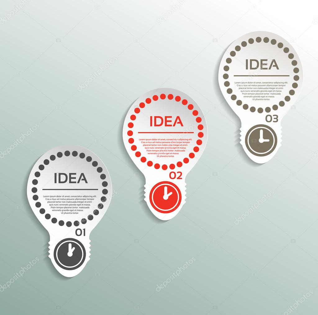 Light bulb idea concept template. Vector illustration.