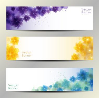 çiçek vektör arka plan. Broşür şablonu. Banner. EPS 10