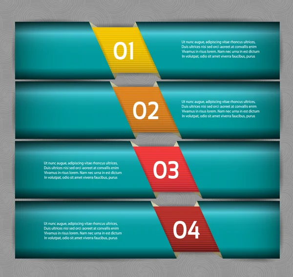Paper numbered banners. Vector design template. — Stock Vector