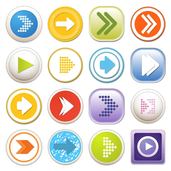 Signo de flecha icono conjunto. — Vector de stock