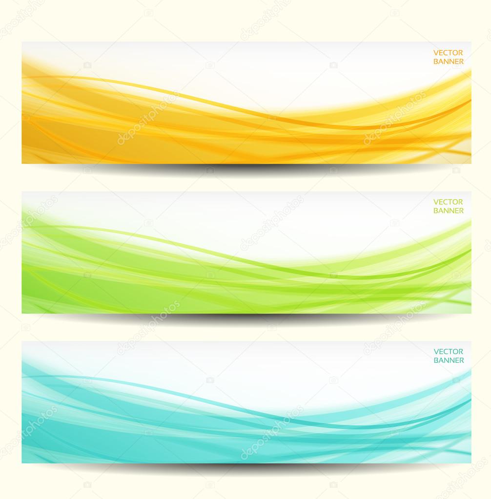 Set of three abstract banners