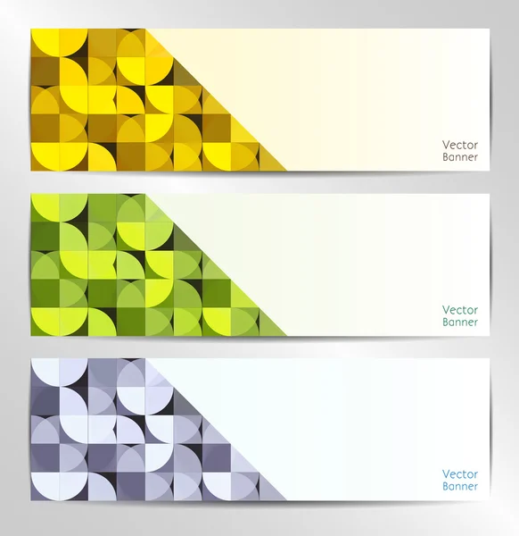 Set van drie abstracte banners — Stockvector