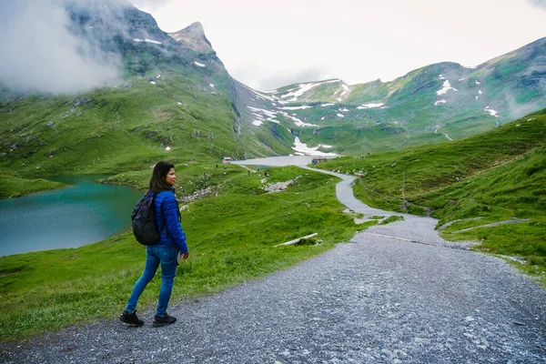 Grindelwald, İsviçre Grindelwald. Arka planda Mattenberg 'in parçaları, Bachalpsee Gölü' nün yukarısında Bernese sıradağları var. En yüksek tepeler Eiger, Jungfrau ve Faulhorn ünlü yerlerdedir. İsviçre Alpleri