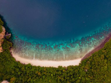 Koh Phi Phi Tayland, Turkuaz berrak su Tayland Koh Pi Pi, Tayland 'daki Koh Phi Adası' nın hava manzarası