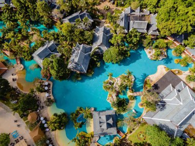 Phuket Tayland, lüks Thavorn oteli gökyüzü manzaralı.