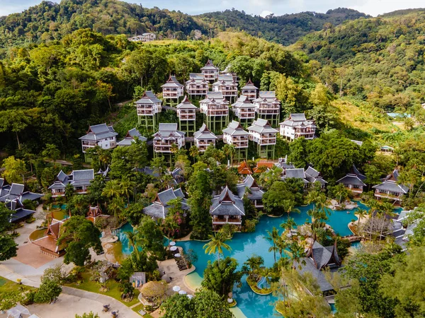 Phuket Thaiföld, luxus Thavorn hotel légi kilátás az égből — Stock Fotó