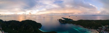  Koh Phi Phi Don Tayland, Maya Körfezi Koh Phi Tayland insansız hava görüntüsü
