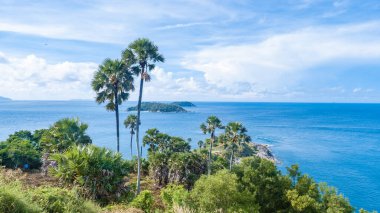 Promthep Burnu, Phuket, Tayland 'daki güzel deniz ve pelerin manzarası
