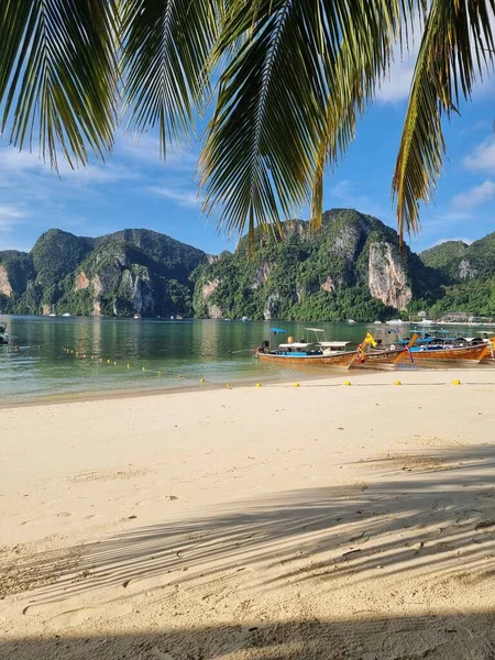 Maya Körfezi Koh Phi Tayland, Turkuaz berrak su Tayland Koh Pi Pi, Tayland 'da Koh Phi Adası manzaralı