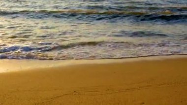 Najomtien plajı Pattaya Tayland, palmiye ağaçlı tropik bir sahilde gün batımı