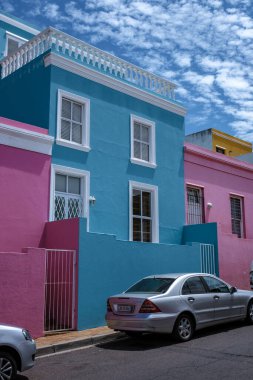Cape Town 'daki Bo Kaap Kasabası, Cape Town' daki renkli ev Güney Afrika