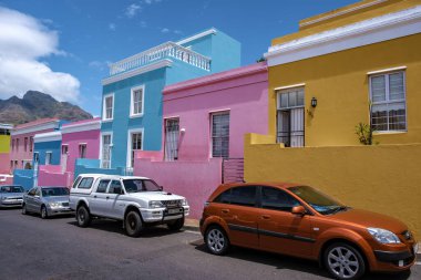 Cape Town 'daki Bo Kaap Kasabası, Cape Town' daki renkli ev Güney Afrika