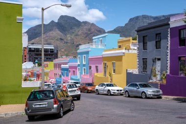Cape Town 'daki Bo Kaap Kasabası, Cape Town' daki renkli ev Güney Afrika