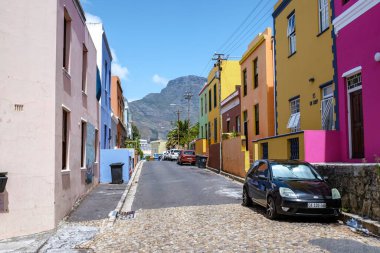 Cape Town 'daki Bo Kaap Kasabası, Cape Town' daki renkli ev Güney Afrika