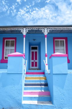 Cape Town 'daki Bo Kaap Kasabası, Cape Town' daki renkli ev Güney Afrika