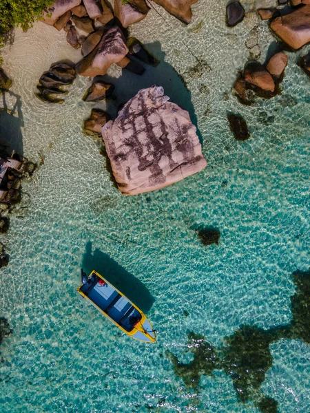Praslin Isla Tropical Seychelles Vista Del Dron Por Encima Isla — Foto de Stock