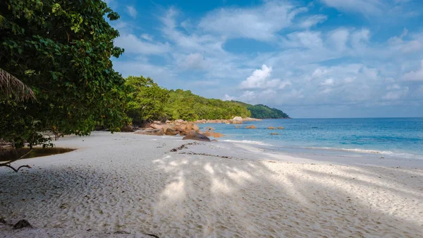 Praslin Seychelles Isla Tropical Con Las Playas Palmeras Playa Anse —  Fotos de Stock
