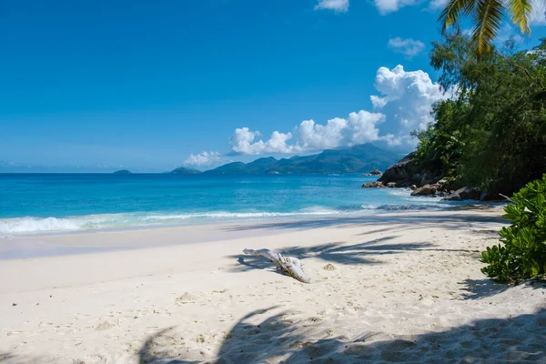 Anse Intendance beach Mahe Seychelles, tropical beach with palm trees Seychelles Mahe —  Fotos de Stock