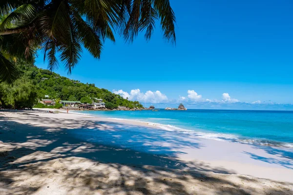 Anse Intendance beach Mahe Seychelles, playa tropical con palmeras Seychelles Mahe —  Fotos de Stock