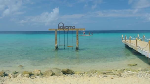 Curazao Caribbean Island, Kokomo Beach Vistas alrededor de la isla caribeña de Curazao — Vídeo de stock