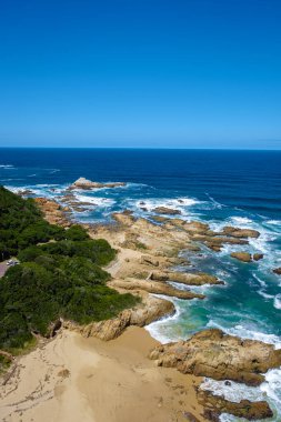 Güney Afrika, Knysna 'daki Knysna lagününün panoramik bir görüntüsü.