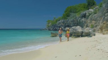 Beyaz sahil Grote Knip, Curacao, Hollanda Mavi okyanus Curacao Karayip Adası