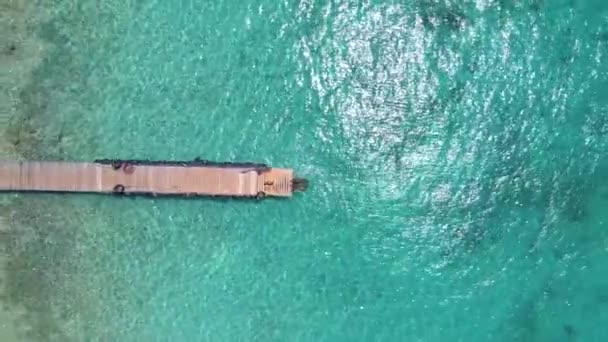 Playa Porto Marie plage Curaçao, plage tropicale blanche avec eau turquoise océan — Video
