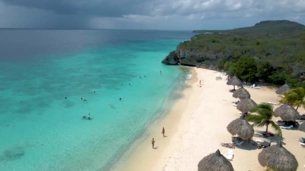 Cas Abou Beach Curacao Curacao karibi szigetén, Playa Cas Abou Curacao Karib-térségben — Stock videók