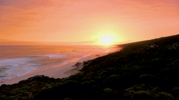 Sunset at De Hoop Nature reserve South Africa Western Cape, Most beautiful beach of south africa with the white dunes at the de hoop nature reserve which is part of the garden route — Stockvideo