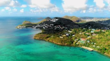 Lüks otelleri olan Saint Lucia Castries, St Lucia Tropikal Adası