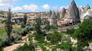 Türkiye 'de UNESCO dünya mirası olan Kapadokya Türkiye Goreme, Goreme, açık hava müzesi. Yüksek kaliteli HD görüntüler