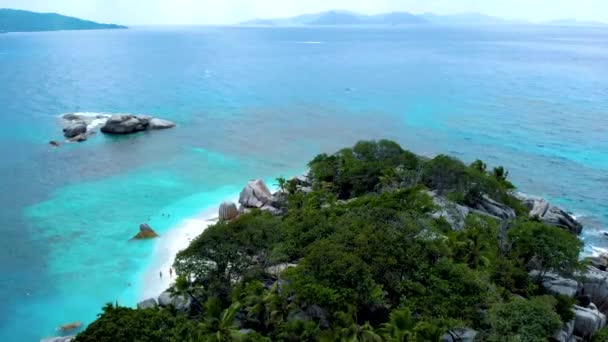 Остров Коко Digue Seychelles Пляж Фалаль Время Роскошного Отдыха Сейшелах — стоковое видео
