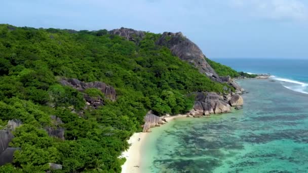Digue Seychellen Tropisch Strand Tijdens Een Luxe Vakantie Seychellen Tropisch — Stockvideo