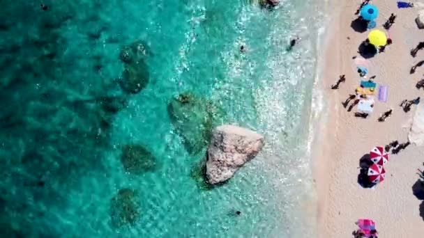 Golfo Orosei Sardina Utsikt Ovanifrån Fantastisk Utsikt Över Strand Full — Stockvideo