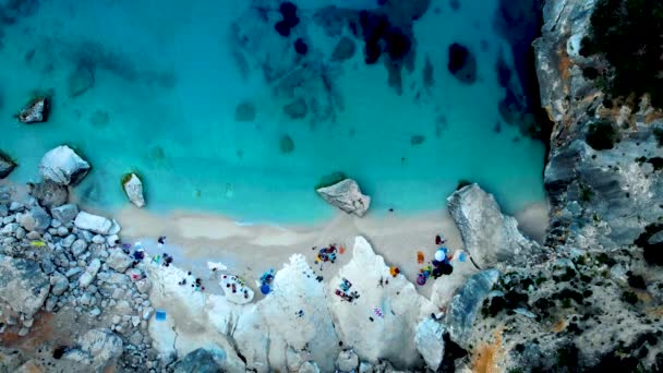 Golfo Orosei Sardina Widok Góry Wspaniały Widok Lotu Ptaka Plażę — Wideo stockowe