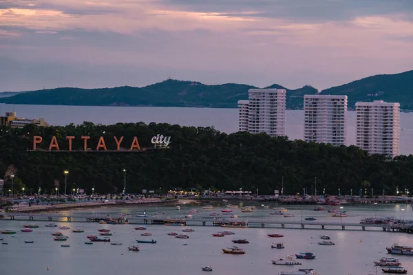 Pattaya Thaiföld Május 2022 Naplemente Pattaya Thaiföld Felhőkarcoló Város Szállodák — Stock Fotó
