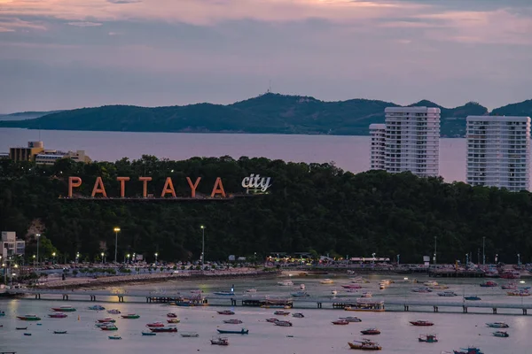 Pattaya Thailand May 2022 Sunset Pattaya Thailand Skyline City Hotels — Stock Photo, Image