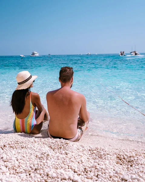 Golfo Orosei Sardina Uomini Donne Sulla Spiaggia Sardegna Italia Giovane — Foto Stock