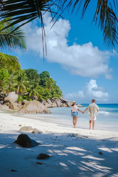 Anse Patates Beach Digue Island Seyshelles Drone Aerial View Digue — Photo