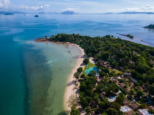 Luchtfoto Van Naka Island Buurt Van Phuket Thailand Een Tropisch — Stockfoto