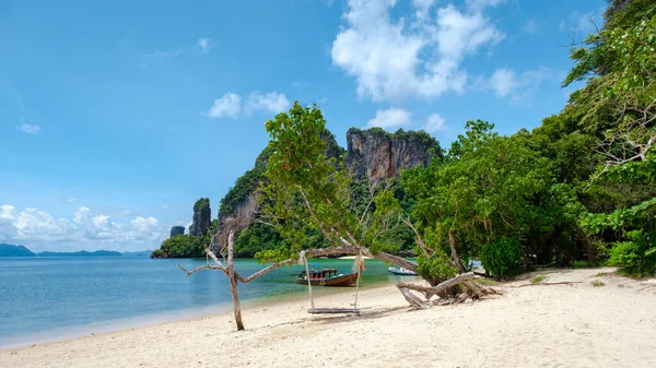 Wyspa Koh Phakbia Pobliżu Koh Hong Krabi Piękna Piaszczysta Plaża — Zdjęcie stockowe
