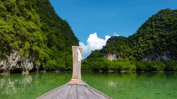 Krabi Thailand Sett Fra Tradisjonell Langbåt Tropiske Øyene Koh Hong – stockfoto